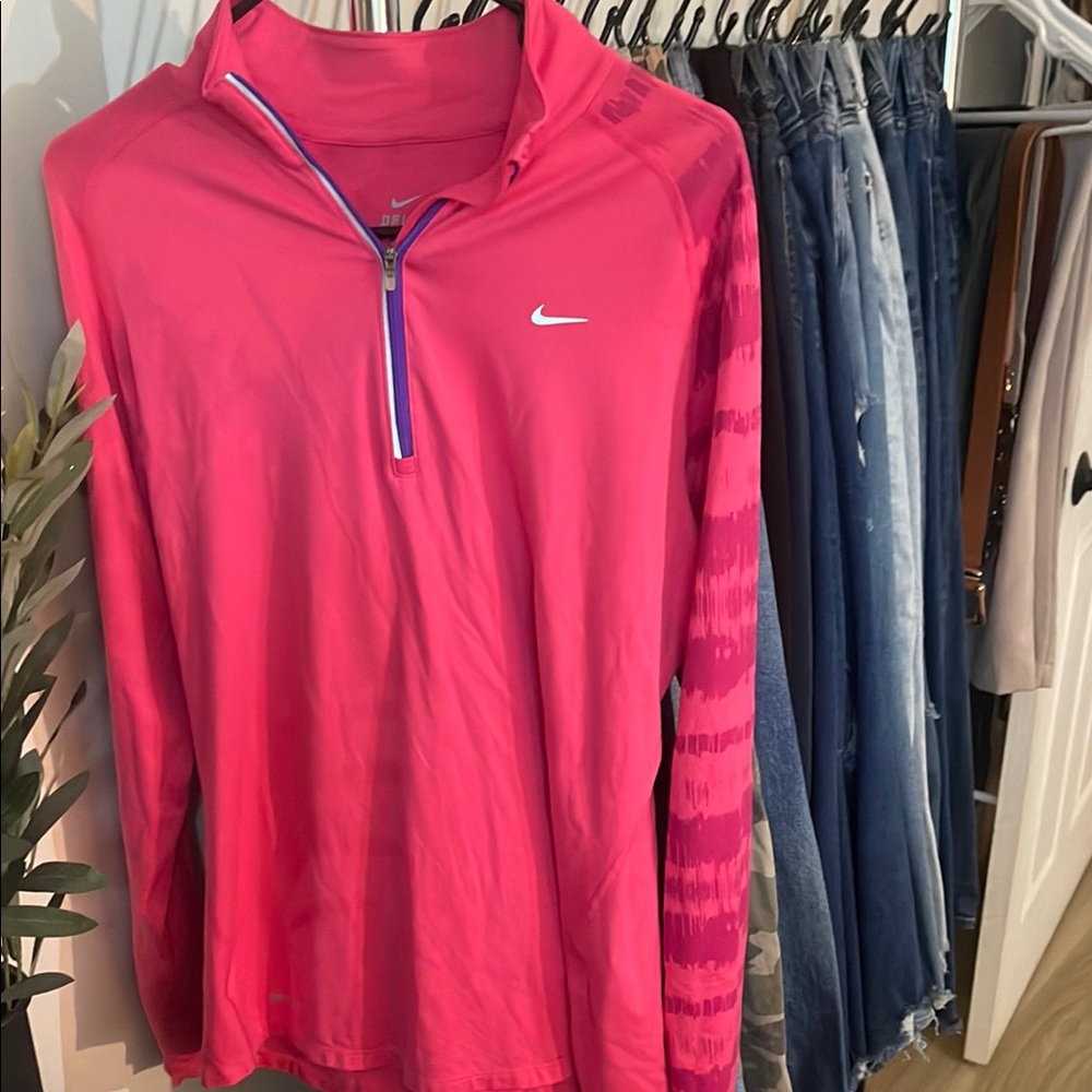 Nike Fuchsia Quarter-Zip Pullover